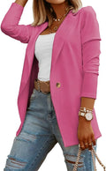 Womens Casual Long Sleeve Solid Color Knit Blazer - Stretch Fit