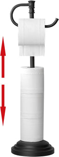 Toilet Paper Holder Stand for Floor Matte Black - Adjustable Storage