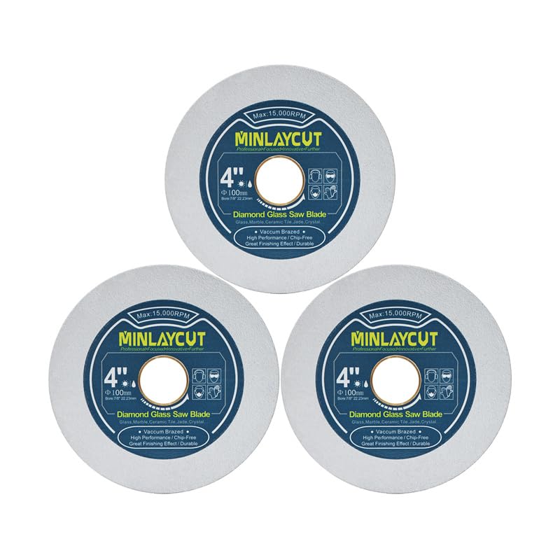 Precision Glass Cutting Blades Set - 3pcs 4 Discs for Clean Cuts - MINLAYCUT