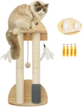 25 in Tall Double Climbing Poles Wall Cat Shelf - Space-Saving