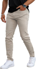 Stretchy Men's Skinny Jeans with Expandable Waist for Easy Fit