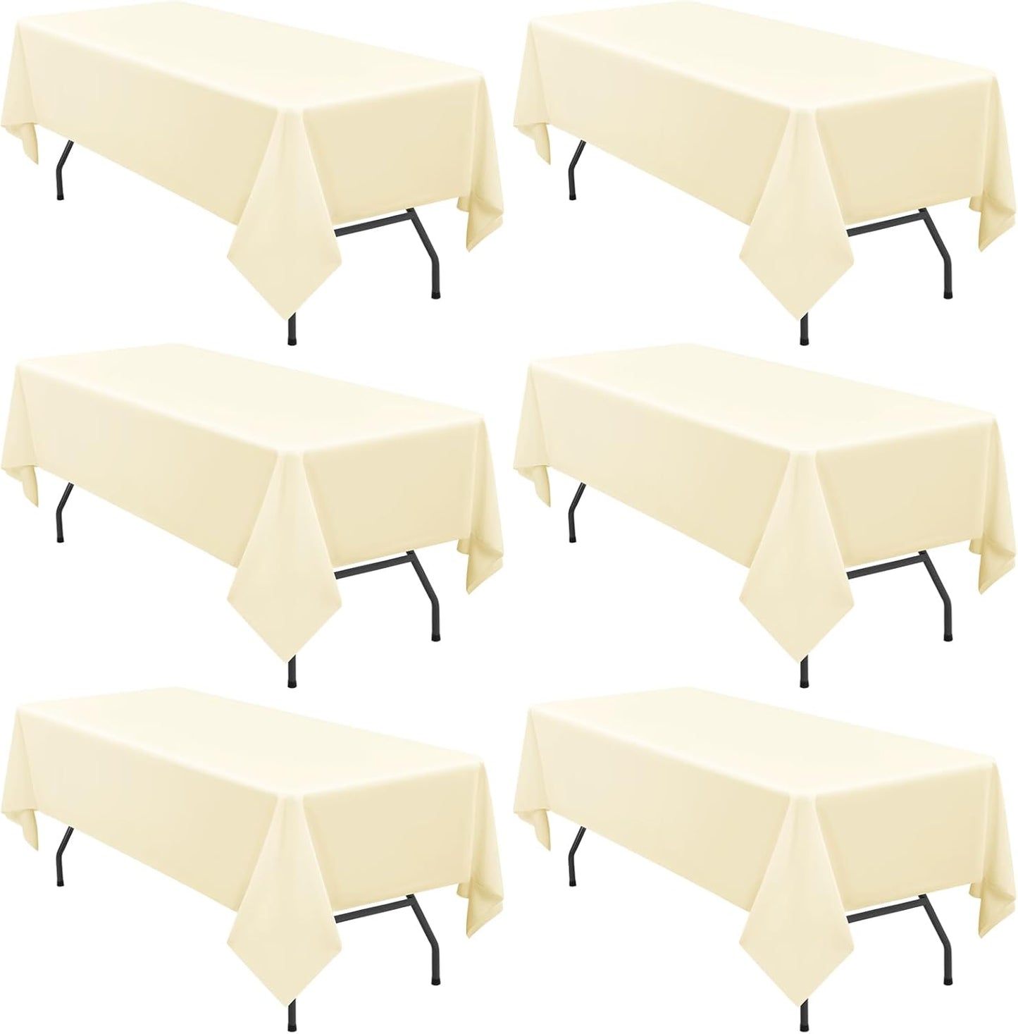6 Pack Polyester Tablecloths for 8 Foot Rectangle Tables