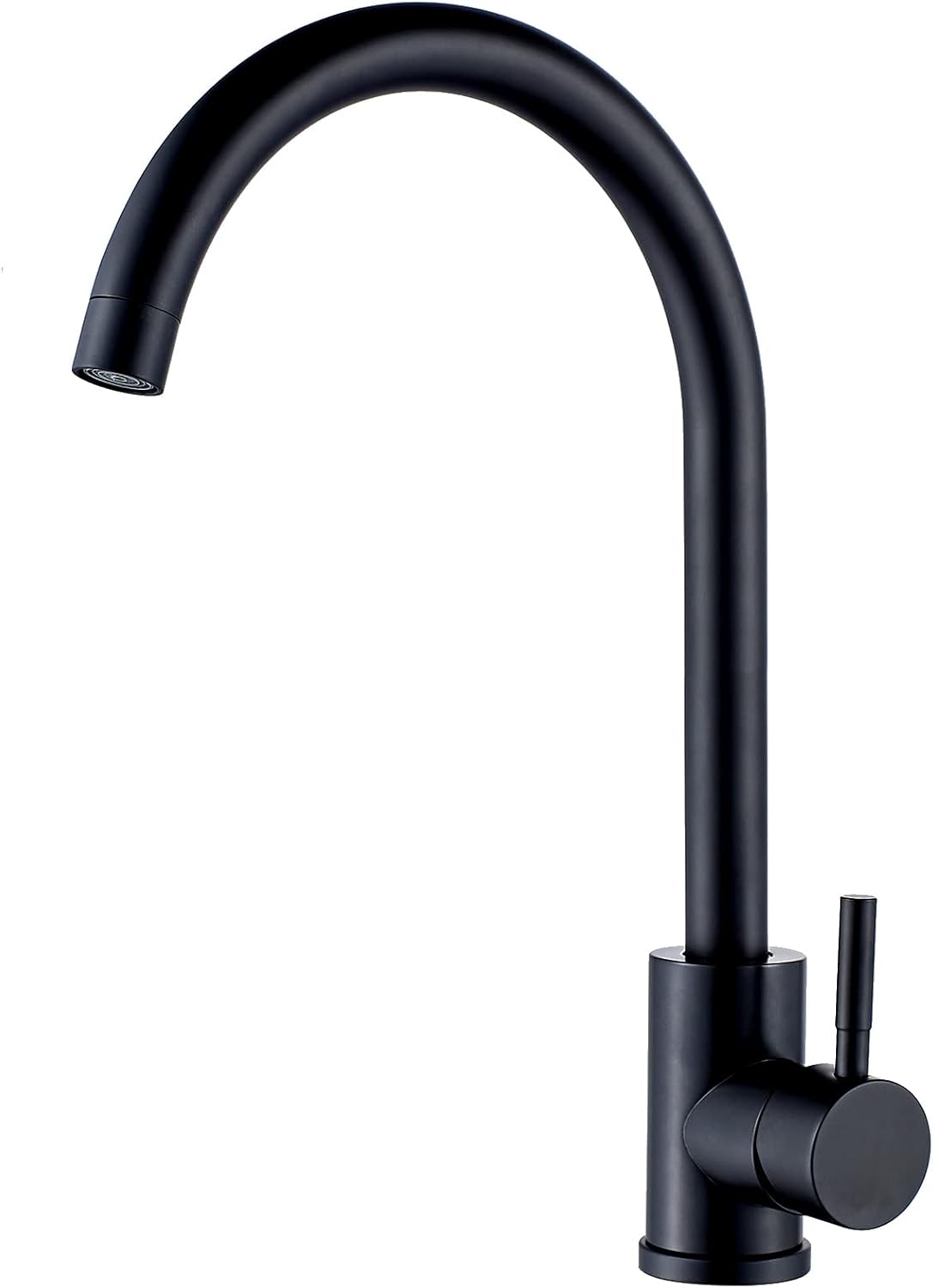 High Arc Matte Black Kitchen Faucet for Modern Bar Sinks