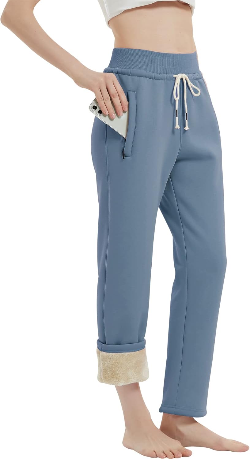 Gihuo Women's Sherpa Lined Sweatpants for Winter Warmth