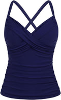 Hilor Women's Underwire Tankini Top Twist V Neck - Tummy Control