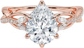 Pear Cut 3 CT Moissanite Engagement Ring in Sterling Silver