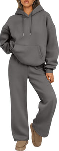 Trendy Queen Womens 2 Piece Lounge Sweatshirt and Wide Leg Pants Set