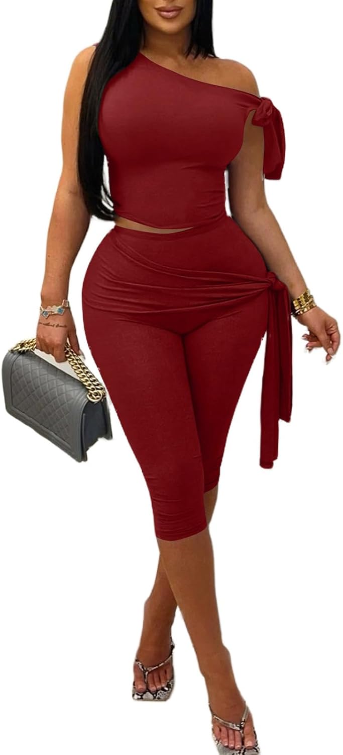 Stylish Women's 2 Piece Outfits with Sexy Sleeveless Design