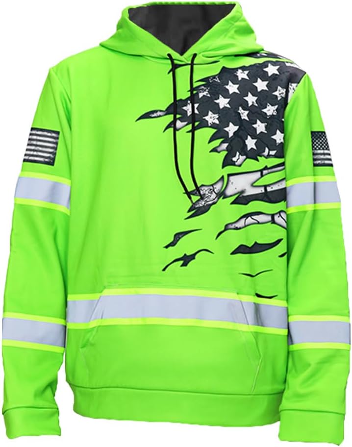 High Visibility Reflective Hoodie for Men - Safety Workwear