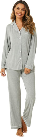 Aamikast Women's Pajama Sets Long Sleeve Button Down (Style P3ZM)
