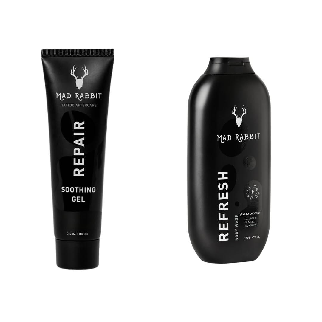 Mad Rabbit Tattoo Aftercare Soothing Gel & Moisturizer Bundle