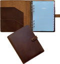 2026 Leather Planner A5 Genuine Leather 6-Ring Binder - Refillable