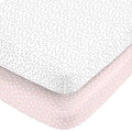 Carter's Pink Giraffe & Hearts 100% Cotton Sateen 2 Pack Fitted Crib