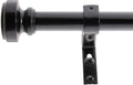 Decopolitan 3/4ft Knob Cap Bay Window Curtain Rod Set, Black Oil
