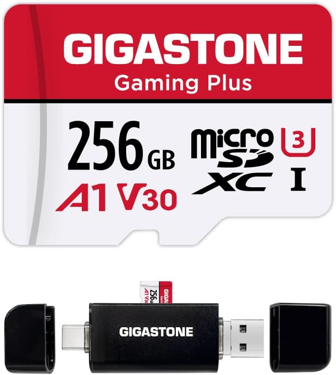 GIGASTONE 256GB Micro SD Card for Gaming and 4K Video Recording