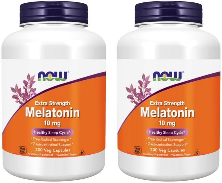 NOW Foods Extra Strength Melatonin 10 mg for Healthy Sleep Cycle