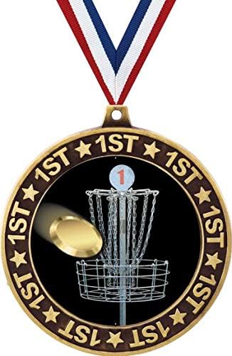 Gold Disc Golf 1st Place Medal by Crown Awards