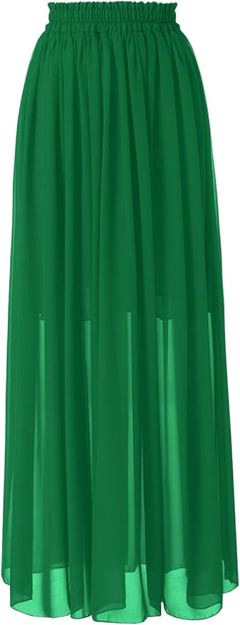 Topdress Women's Long Beach Skirt with Elastic Waistband for Maternity