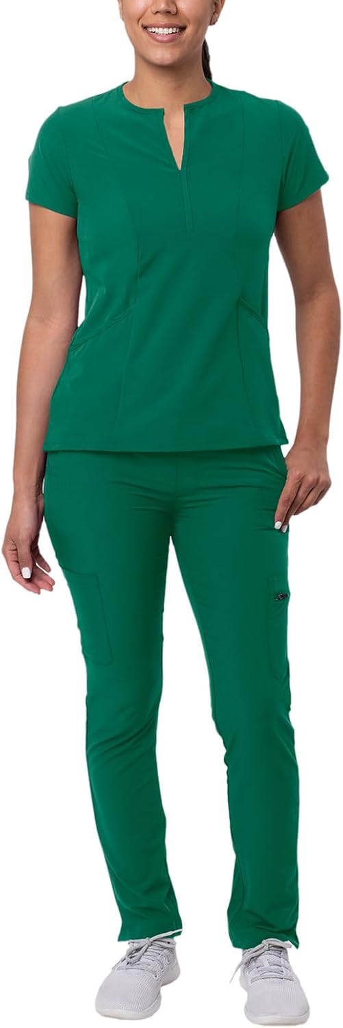 Adar Addition Go-Higher Scrub Set for Women: Comfort & Style
