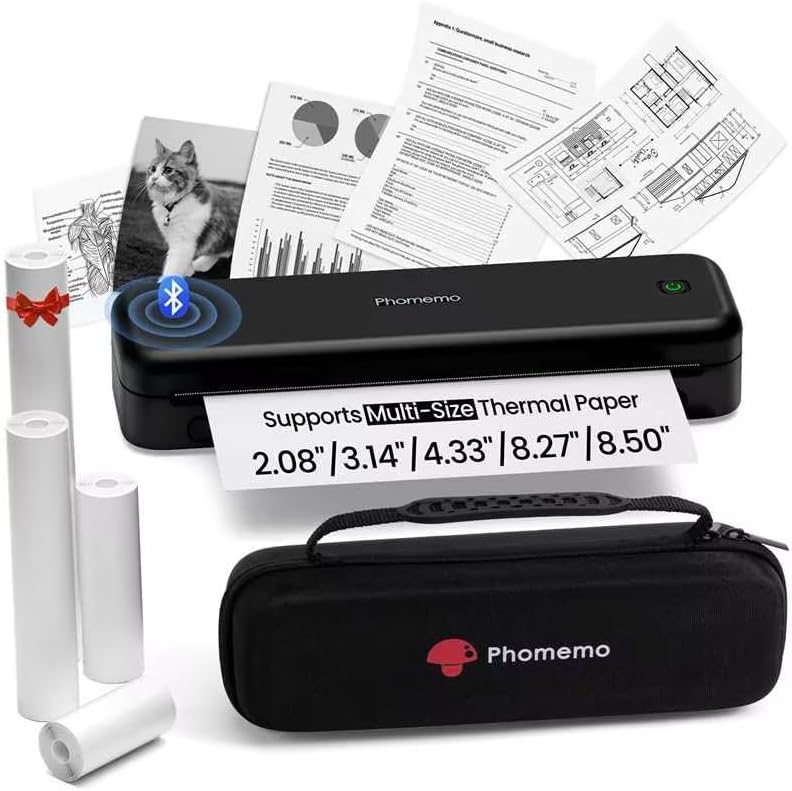 Phomemo Portable Bluetooth Printer - Inkless & Travel-Friendly!