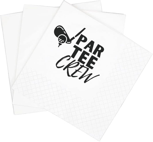 Par-Tee Crew Golf Quotes Cocktail Napkins, 100 Pack - Fun & Witty Party Essential!
