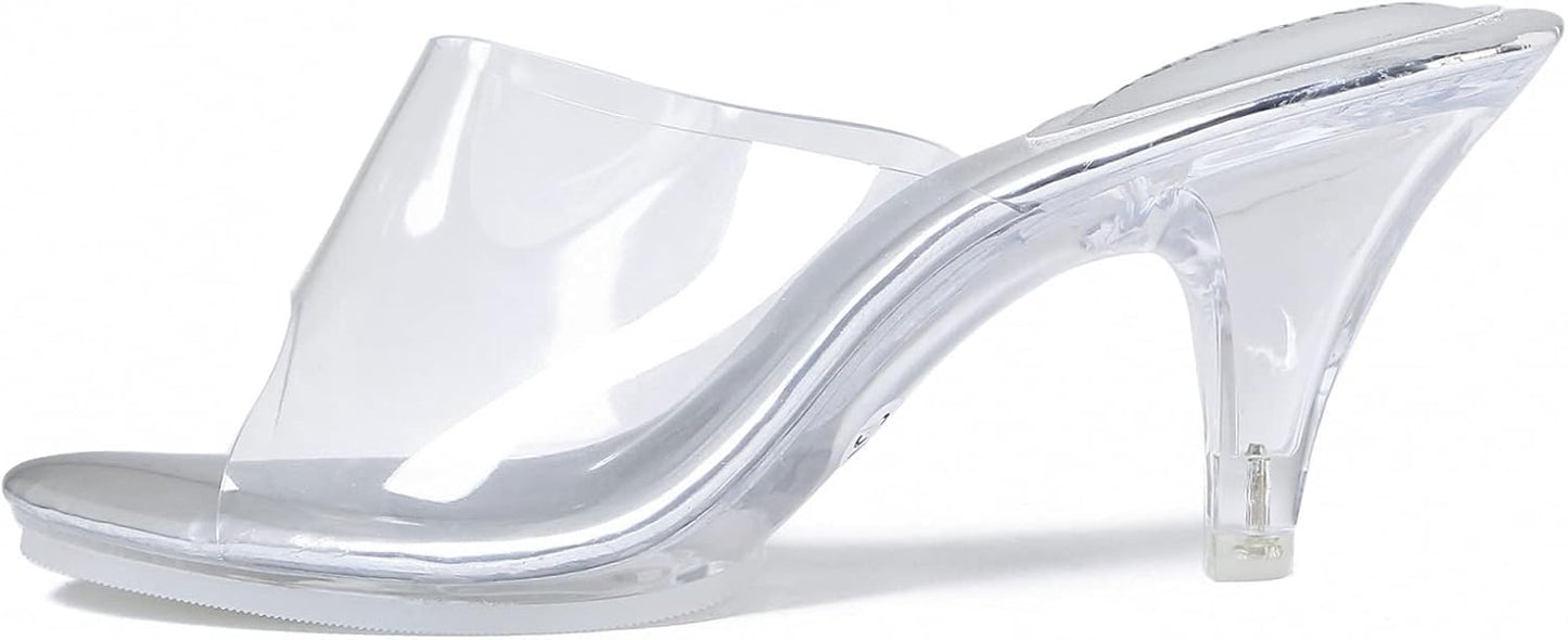 Silver Clear Heels for Women - Sexy Stiletto Sandals