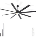 84 in Industrial Ceiling Fan with Light and Remote - High CFM Comfort