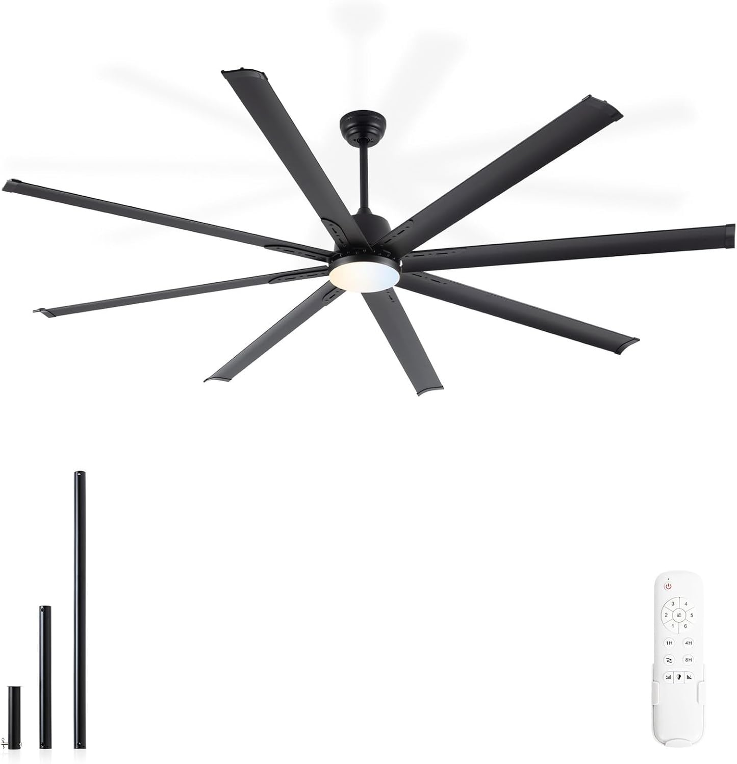 84 Inch Industrial Ceiling Fan with Light and Remote Control