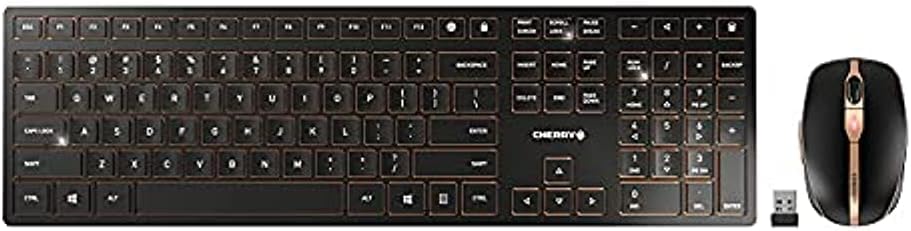Silent, Rechargeable Wireless Keyboard & Mouse Set by Cherry