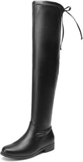 DREAM PAIRS Women's Thigh High Boots Low Block Heel - Classic Comfort