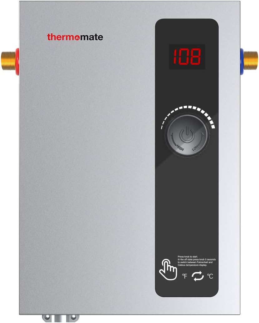 ThermoMate Electric Tankless Water Heater - Instant Hot Water, Energy Saving