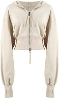 Cropped Zip Up Hoodie Women - Cozy, Stretchy Crop Jacket