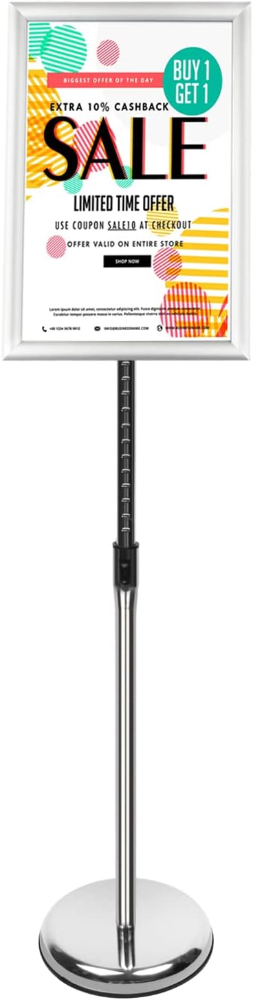 Adjustable Poster Sign Stand with Heavy Duty Base for 8.5 x 11 in