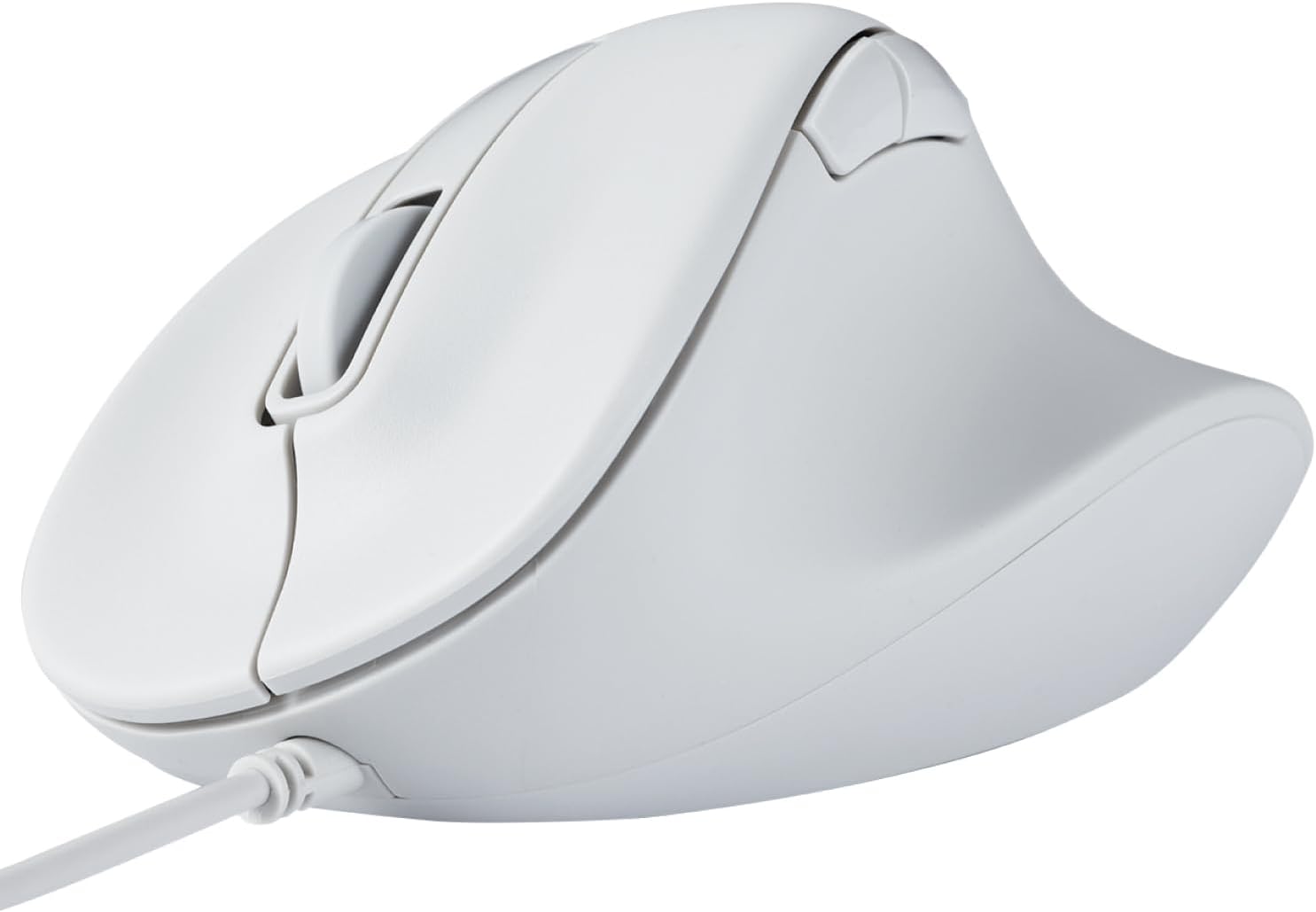 ELECOM Ergonomic Silent Click Mouse, 2000DPI, PC/Mac/ Laptop, White