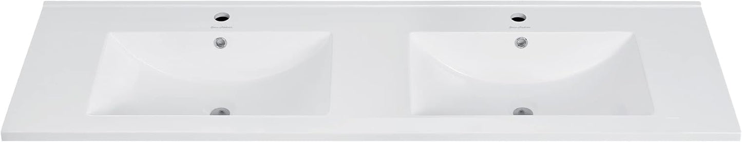 60 in Vanity Top Bathroom Sink with Drop-in Installation