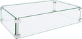 Fire Pit Wind Guard 23.5in x 11.5in x 6in Glass Wind Guard - Stable