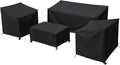 Patio Furniture Covers 4-Piece Set X-Large Black - Waterproof