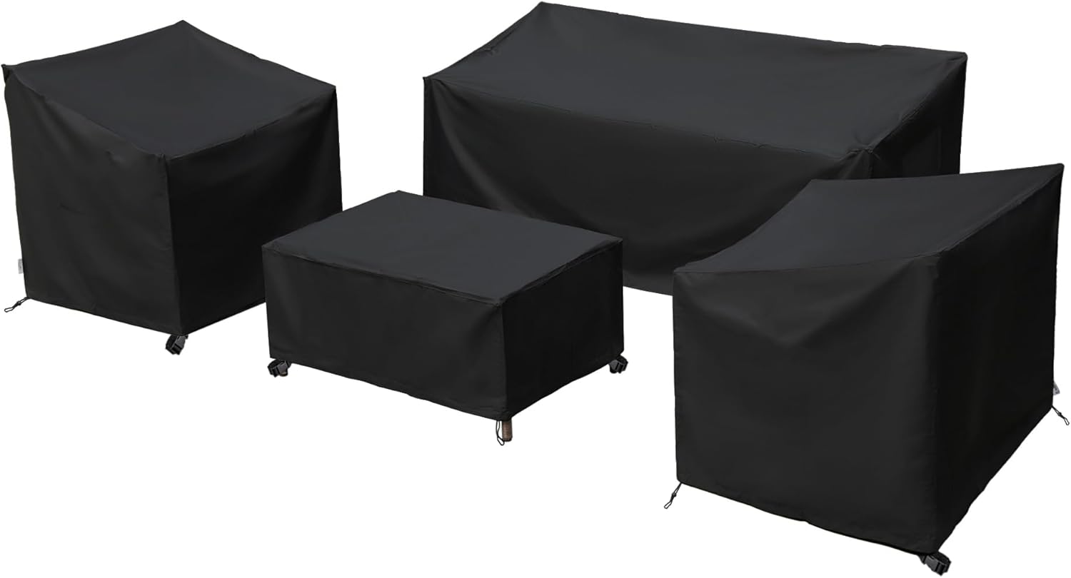 Patio Furniture Covers for 4 Piece Outdoor Set - Waterproof & Durable