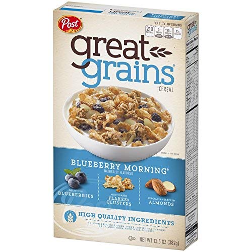 Post Great Grains Blueberry Morning Cereal for Healthy Breakfast