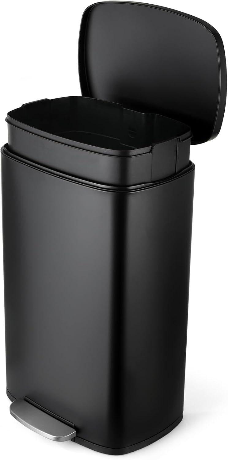 8 Gal Kitchen Trash Can with Soft Close and Step-On Pedal
