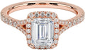 Moissanite Engagement Ring Emerald Cut VVS1 - Twisted Vine Solitaire