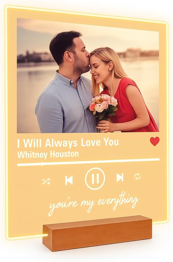 Custom Song Plaque with LED Light Stand - Perfect Personalized Gift