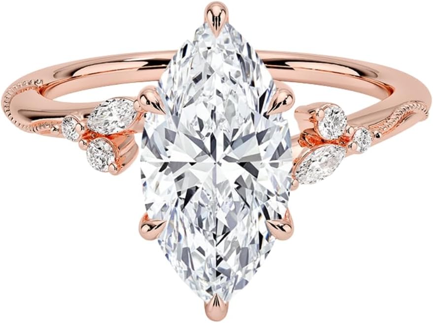 1-3 CT Moissanite Engagement Ring in Solid Gold or Silver