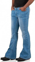 Mens Vintage Bell Bottom Jeans for Men - 90% Cotton Flared Fit