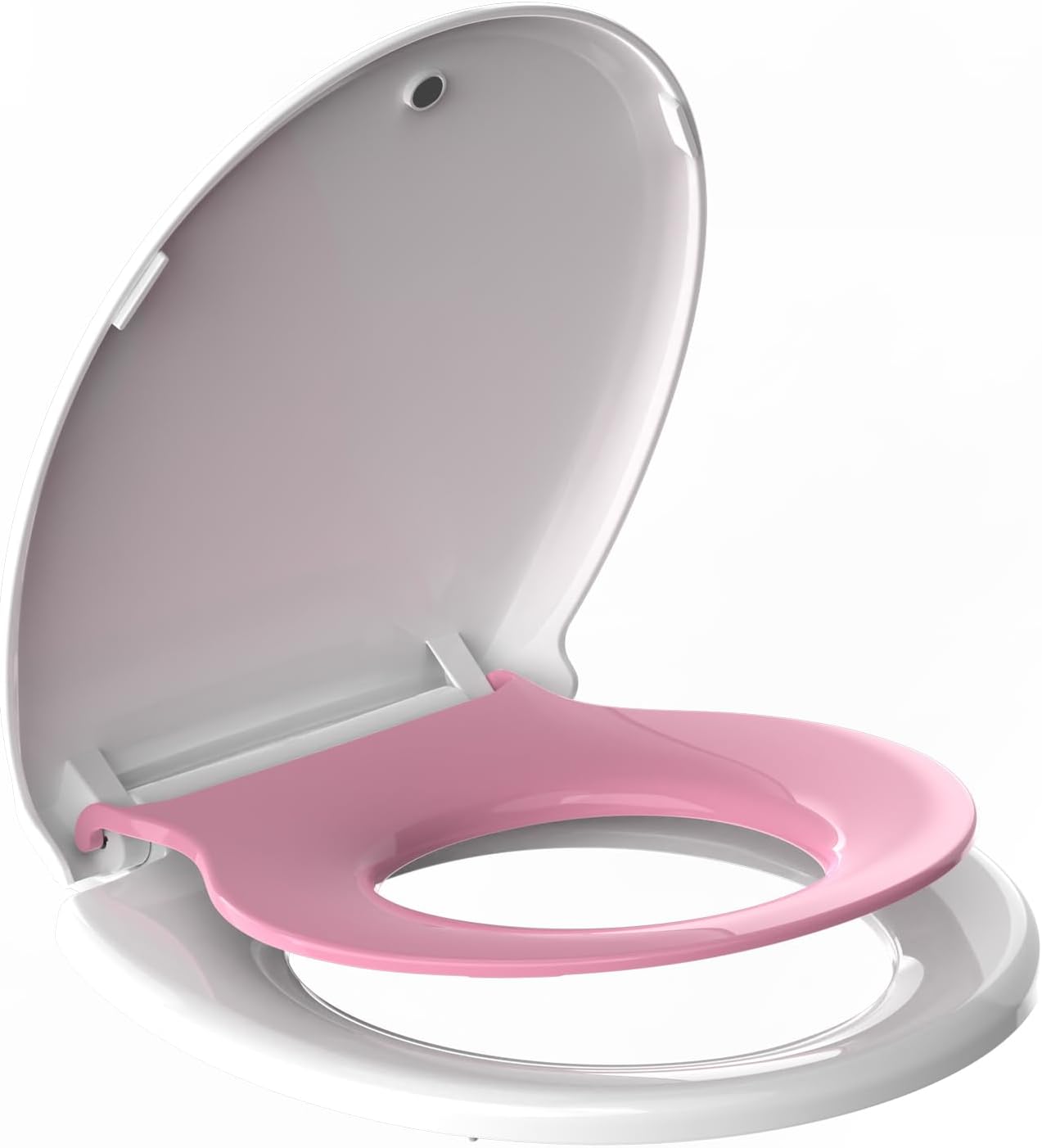 Round Toilet Seat with Built-in Toddler Seat for Easy Potty Training