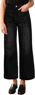 Stylish Women's High Waisted Cropped Wide Leg Jeans for Comfort