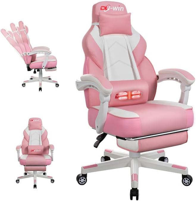 Video Gaming Chairs for Adults with Footrest and Massage Support
