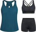 Tankini Swimsuit 3 Piece Athletic Set - Modest Swimwear