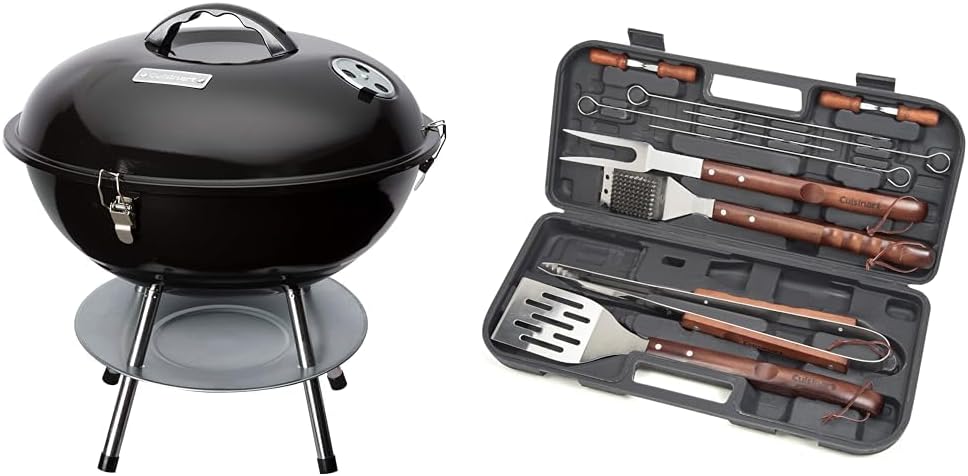 Cuisinart Portable Charcoal Grill with Essential Tool Set