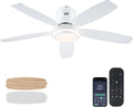 Low Profile Ceiling Fan with Lights and Remote - Modern 50in Flush